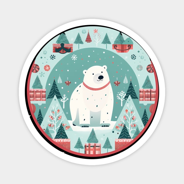 Polar Bear in Ornament, Love Bears Magnet by logiamerch